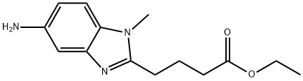 1-メチル-5-アミノ-1H-ベンズイミダゾール-2-ブタン酸エチルエステル 化学構造式