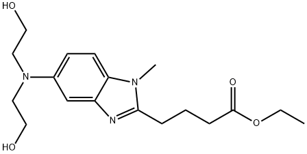 5-[双(2-羟乙基)氨基]-1-甲基-1H-苯并咪唑-2-丁酸乙酯 结构式