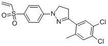 3-(4,5-ジクロロ-2-メチルフェニル)-1-[4-(エテニルスルホニル)フェニル]-4,5-ジヒドロ-1H-ピラゾール 化学構造式