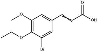 (2E)-3-(3-ブロモ-4-エトキシ-5-メトキシフェニル)アクリル酸 化学構造式
