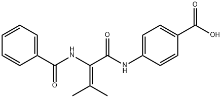 Benzoic acid, 4-[[2-(benzoylamino)-3-methyl-1-oxo-2-butenyl]amino]- (9CI) Struktur