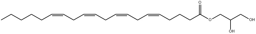 1-O-[(5Z,8Z,11Z,14Z)-1-オキソ-5,8,11,14-イコサテトラエニル]グリセロール 化学構造式