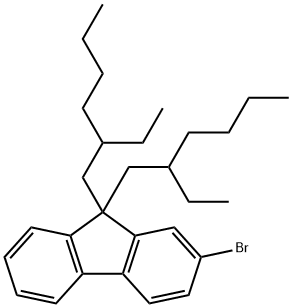 2-ブロモ-9,9-ビス(2-エチルヘキシル)フルオレン 化学構造式