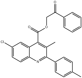 2-oxo-2-phenylethyl 6-chloro-3-methyl-2-(4-methylphenyl)-4-quinolinecarboxylate Structure
