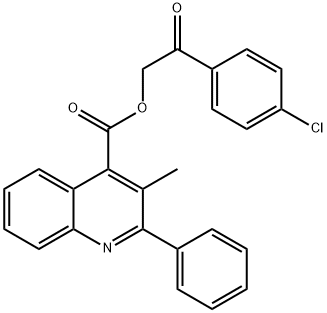 2-(4-chlorophenyl)-2-oxoethyl 3-methyl-2-phenyl-4-quinolinecarboxylate Structure