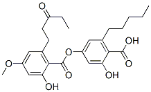 2-Hydroxy-4-[[2-hydroxy-4-methoxy-6-(3-oxopentyl)benzoyl]oxy]-6-pentylbenzoic acid 结构式