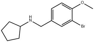 (3-ブロモ-4-メトキシベンジル)シクロペンチルアミン 化学構造式