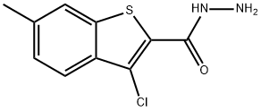 3-クロロ-6-メチル-1-ベンゾチオフェン-2-カルボヒドラジド 化学構造式