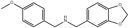 Benzo[1,3]dioxol-5-ylmethyl-(4-methoxy-benzyl)-amine 化学構造式