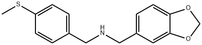 (1,3-ベンゾジオキソール-5-イルメチル)[4-(メチルチオ)ベンジル]アミン 化学構造式