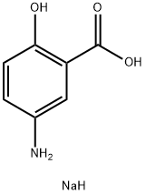 2-ヒドロキシ-5-アミノ安息香酸ナトリウム 化学構造式