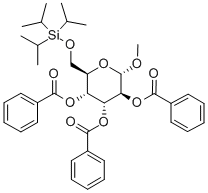 甲基 6-O-[三(1-甲基乙基)硅烷基]-ALPHA-D-吡喃葡萄糖苷三苯甲酸酯,356060-80-5,结构式