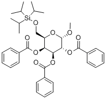 Methyl-6-O-(triisopropylsilyl)-2,3,4-tri-O-benzoyl-α-D-galactopyranoside Structure