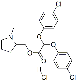 (+)-(1-methylpyrrolidin-2-yl)methyl bis(4-chlorophenoxy)acetate hydrochloride Structure