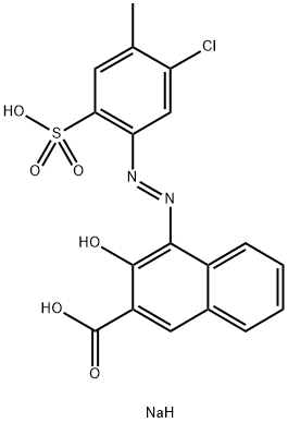 4-[(5-クロロ-4-メチル-2-スルホフェニル)アゾ]-3-ヒドロキシ-2-ナフタレンカルボン酸二ナトリウム 化学構造式