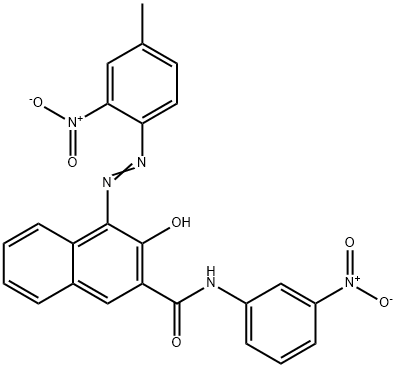 3-ヒドロキシ-4-[(4-メチル-2-ニトロフェニル)アゾ]-N-(3-ニトロフェニル)-2-ナフタレンカルボアミド 化学構造式