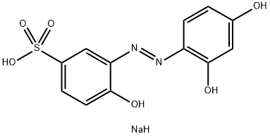 3-[(2,4-ジヒドロキシフェニル)アゾ]-4-ヒドロキシベンゼンスルホン酸ナトリウム 化学構造式