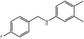3,4-ジメチル-N-(4-フルオロベンジル)アニリン 化学構造式