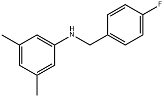 3,5-ジメチル-N-(4-フルオロベンジル)アニリン 化学構造式