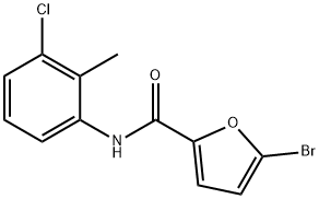 5-ブロモ-N-(3-クロロ-2-メチルフェニル)-2-フルアミド 化学構造式