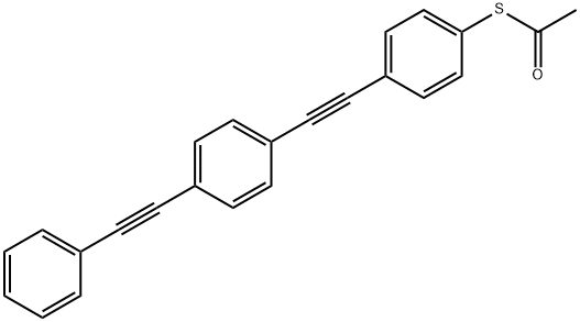 Thioacetic acid S-[4-[4-(phenylethynyl)phenyl]ethynyl]benzene-thiol ester Struktur