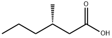 [S,(-)]-3-メチルヘキサン酸 化学構造式