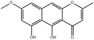 5,6-ジヒドロキシ-8-メトキシ-2-メチル-4H-ナフト[2,3-b]ピラン-4-オン 化学構造式