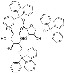 1-O,6-O-ビストリチル-β-D-フルクトフラノシル6-O-トリチル-α-D-グルコピラノシド 化学構造式