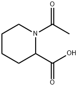 1-アセチル-2-ピペリジンカルボン酸 化学構造式