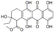 2-エチル-1,2,3,4,6,11-ヘキサヒドロ-2,5,7,10,12-ペンタヒドロキシ-6,11-ジオキソ-1-ナフタセンカルボン酸メチル 化学構造式