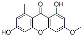 1,6-ジヒドロキシ-3-メトキシ-8-メチル-9H-キサンテン-9-オン 化学構造式