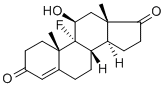 9-フルオロ-11β-ヒドロキシアンドロスタ-4-エン-3,17-ジオン 化学構造式