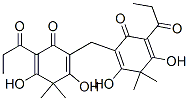 2,2'-メチレンビス[3,5-ジヒドロキシ-4,4-ジメチル-6-(1-オキソプロピル)-2,5-シクロヘキサジエン-1-オン] 化学構造式