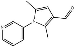2,5-ジメチル-1-ピリジン-3-イル-1H-ピロール-3-カルブアルデヒド 化学構造式