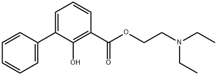 2-ヒドロキシ-3-ビフェニルカルボン酸2-(ジエチルアミノ)エチル 化学構造式