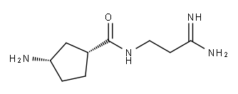 (1R,3S)-3-アミノ-N-(3-アミノ-3-イミノプロピル)シクロペンタンカルボアミド 化学構造式