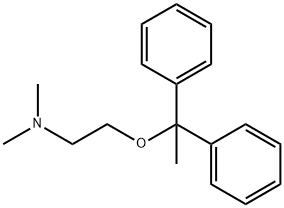 N,N-ジメチル-2-[(α-メチル-α-フェニルベンジル)オキシ]エタンアミン 化学構造式