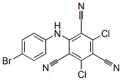 2-[(4-ブロモフェニル)アミノ]-4,6-ジクロロ-1,3,5-ベンゼントリカルボニトリル 化学構造式