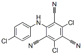 2,4-ジクロロ-6-[(4-クロロフェニル)アミノ]-1,3,5-ベンゼントリカルボニトリル 化学構造式