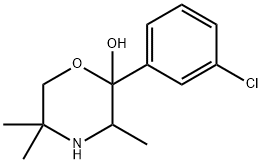 羟基1-(3-氯苯基)-2-[(1,1-二甲基乙基)氨基]-1-丙酮盐酸盐 结构式