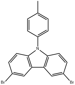 3,6-二溴-9-(4-甲基苯基)-9H-咔唑 结构式
