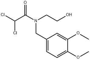 Acetamide, 2,2-dichloro-N-[(3,4-dimethoxyphenyl)methyl]-N-(2-hydroxyethyl)- Structure