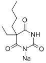 sodium 5-butyl-5-ethylbarbiturate Structure