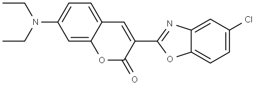 3-(5-氯-2-苯并噁唑基)-7-(二乙基氨基)-2H-1-苯并吡喃-2-酮, 35773-43-4, 结构式