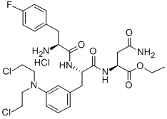 ethyl N2-[3-[bis(2-chloroethyl)amino]-N-(4-fluoro-3-phenyl-L-alanyl)-3-phenyl-L-alanyl]-L-asparaginate monohydrochloride Structure