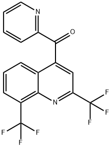 2-ピリジニル[2,8-ビス(トリフルオロメチル)-4-キノリニル]メタノン 化学構造式