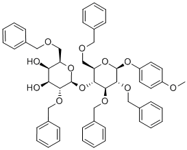 4-Methoxyphenyl 4-O-(2,6-Di-O-benzyl-beta-D-galactopyranosyl)-2,3,6-tri-O-benzyl-beta-D-glucopyranoside Structure