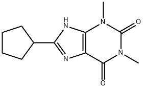1,3-ジメチル-8-シクロペンチルキサンチン 化学構造式