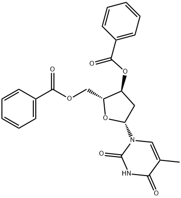 3'-O,5'-O-ジベンゾイルチミジン 化学構造式