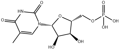 ((2R,3S,4R,5R)-3,4-二羟基-5-(5-甲基-2,4-二氧代-3,4-二氢嘧啶-1(2H)-基)四氢呋喃-2-基)甲基磷酸酯, 3590-47-4, 结构式